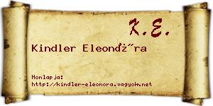 Kindler Eleonóra névjegykártya